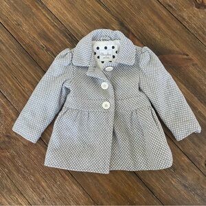 Cherokee gray and white dot toddler pea coat